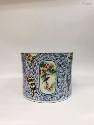 Qing Dynasty Kangxi Period Made Mark, Blue and White Five Co...