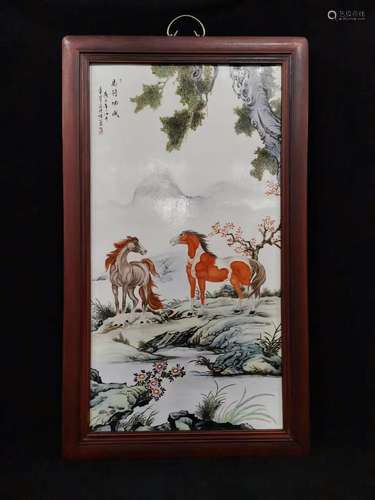 Zhang Jian'Mark, Famille Rose Glazed Animals Painting Porcel...