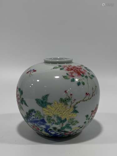 Qing Dynasty Yongzheng Period Made Mark, Famille Rose Flower...