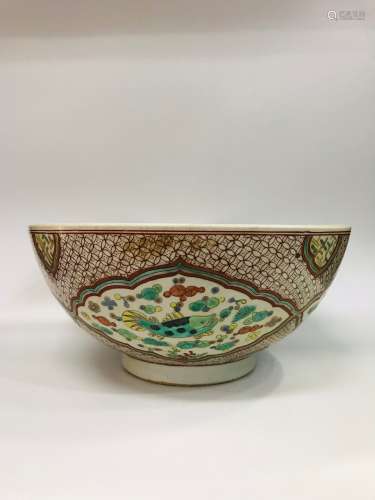 Ming Dynasty Jiajing Period Made Mark, Five Color Red and Gr...
