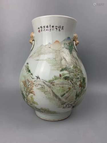 Qing Dynasty Yu Chunzuo Mark, Famille Rose Glaze Flowers and...