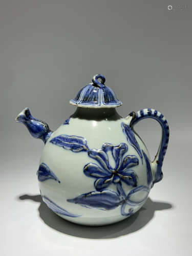 Yuan Dynasty Blue and White Tea Pot