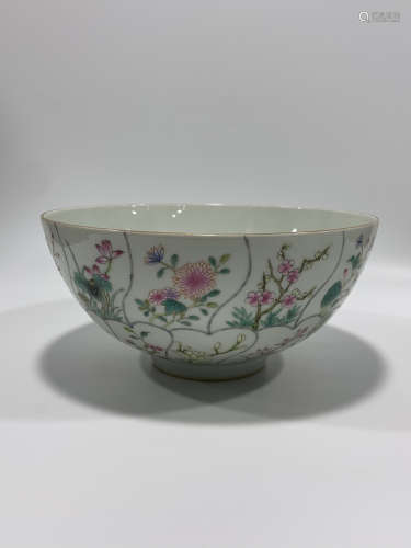 Qing Dynasty Yongzheng Period Made Mark, Famille Rose Flower...