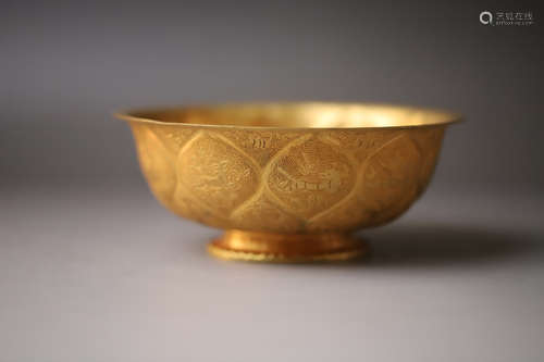 A Gilt Bronze Animal Pattern Bowl