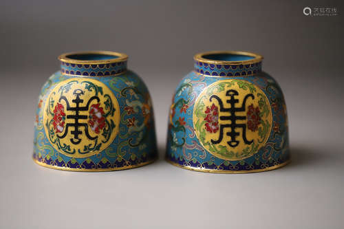 A Pair of Cloisonne Cup