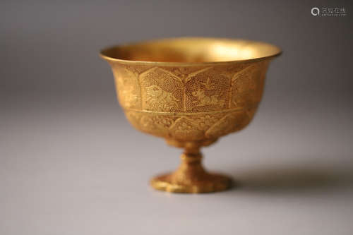 A Gilt Bornze Animal Pattern Bowl