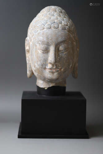 A Buddha Head Sone Figure Statue