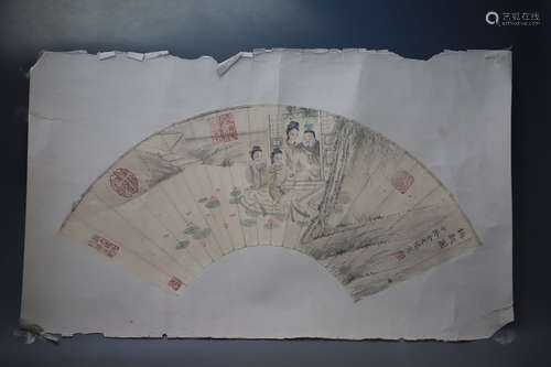 A Chinese Character Painting Fan