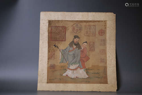 A Chinese Character Silk Painting