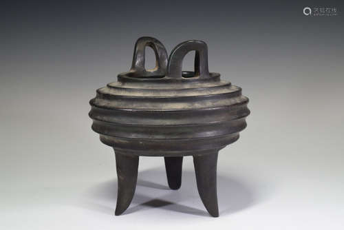 A Bronze Three Feet Incense Burner