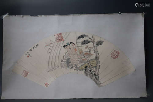 A Chinese Character Painting Fan