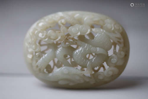 A Hollow Carved Dragon Pattern Jade Pendant