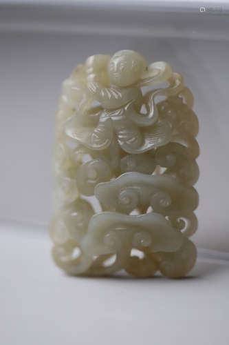 A Hollow Carved Child Jade Pendant