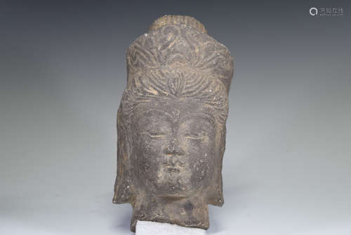 A Stone Buddha Head Figure Statue