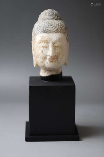 A Stone Buddha Head Figure Statue