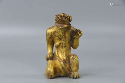 Bronze gilded auspicious beast of Han Dynasty