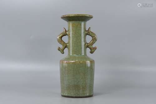 Song Dynasty celadon double dragon vase