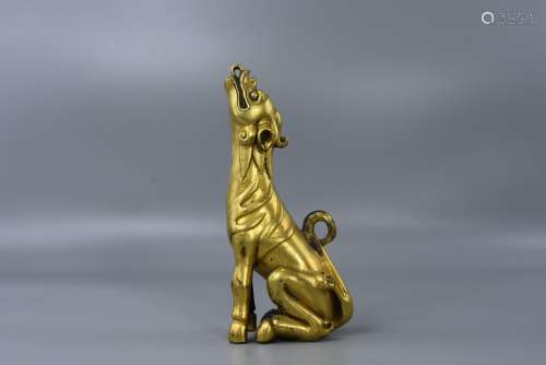 Bronze gilded auspicious beast of Han Dynasty