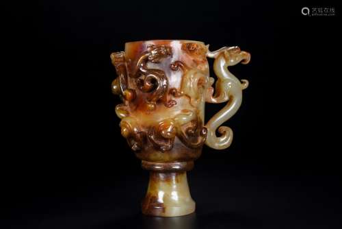 Hanzhan Hotan jade dragon cup