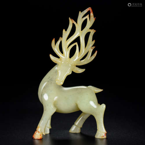 Jade sika deer in Hotan of Qing Dynasty