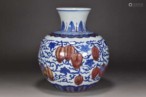 Ming dynasty blue and white youligong fruit grain appreciati...