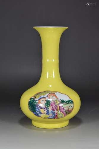 Qing Yongzheng imperial system of jiao yellow glaze gilt mou...