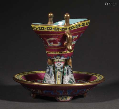 A QING DYNASTY CARMINE RED CUP