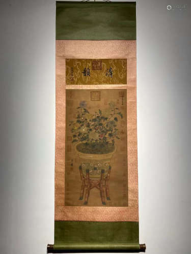 Liu Xiahui Inscription, Lanscape, Vertical Paper Painting