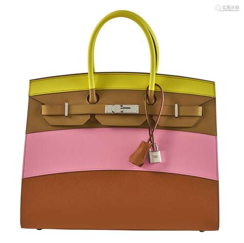 HERMÈSÉdition Limitée2020Sac BIRKIN Sellier SUNRISE RAINBOW ...