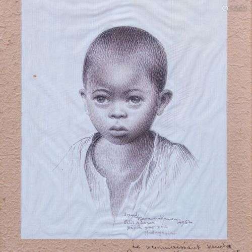 Joseph RAMAMANKAMONGJY (1898-1984) Petit enfant à Madagascar...