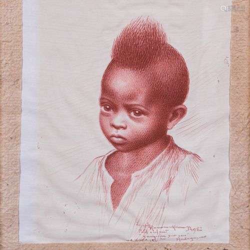 Joseph RAMAMANKAMONGJY (1898-1984) Petit garçon à Madagascar...