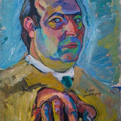 Pierre AMBROGIANI (1907-1985) Autoportrait Huile sur carton ...