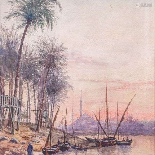 Théodore FRERE (1814-1888) Mission Canal de Suez Huile sur t...
