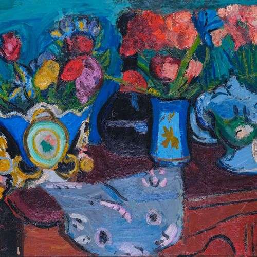 Pierre AMBROGIANI (1907-1985) Les bouquets de fleurs Huile s...