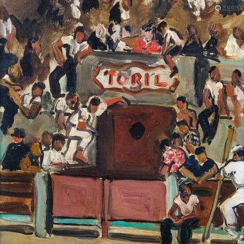 Yves BRAYER (1907-1990) Le toril Huile sur toile Signée en b...