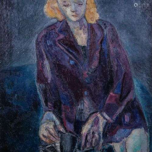 Richard MANDIN (1909-2002) Portrait d’une femme. 1946 Huile ...