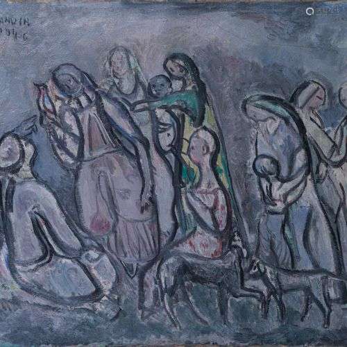 Richard MANDIN (1909-2002) Scène historique. 1946 Huile sur ...