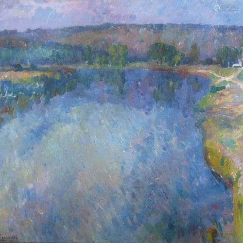 Alexander ALTMANN (1878-1932) Bord de rivière Huile sur toil...