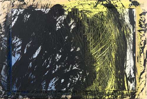 Hans HARTUNG (1904-1989) P 40 1985 H1 Acrylique sur carton m...