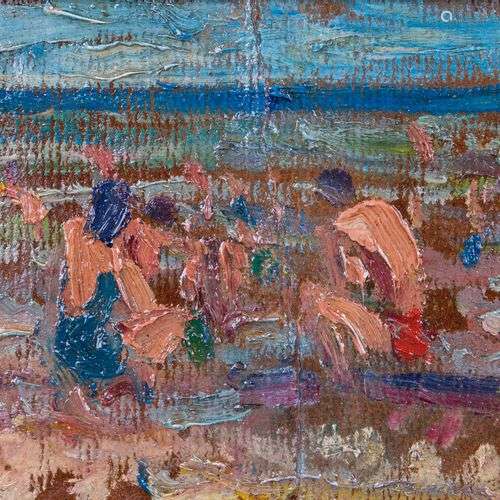 Moses LEVY (1885-1968) Sur la plage. 1935 Huile sur panneau ...