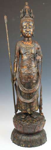 Een Chinese bronzen guanyin (Avalokiteshvara)