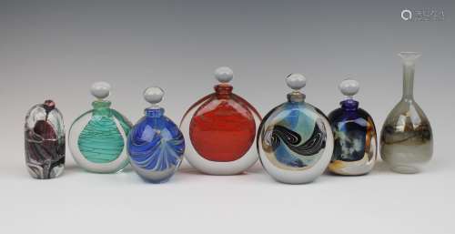 A collection of French glass Alexx bottles
