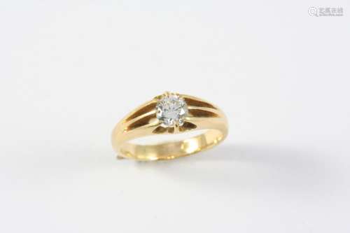 A DIAMOND SINGLE STONE RING the circular-cut diamond is set ...