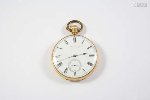 AN EARLY KEYLESS 18CT GOLD OPEN FACED POCKET WATCH BY NICOLE...