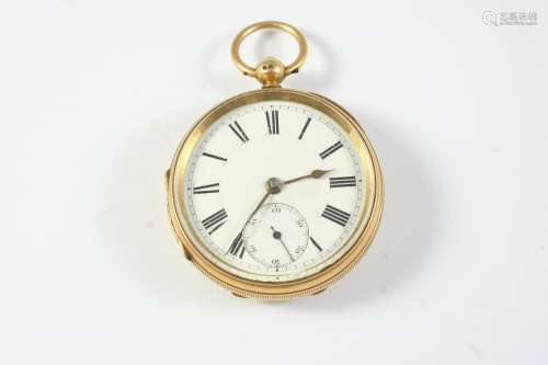 AN 18CT GOLD OPEN FACED POCKET WATCH the circular dial with ...
