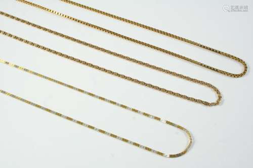 AN 18CT TWO COLOUR GOLD CHAIN NECKLACE 49cm long, 7.4 grams,...