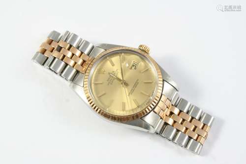 A GENTLEMAN'S STAINLESS STEEL AND GOLD OYSTER PERPETUAL DATE...