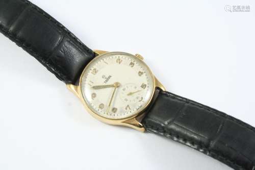 A 9CT GOLD MECHANICAL WRISTWATCH BY TUDOR the signed circula...