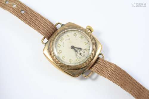 A VINTAGE GOLD OYSTER WRISTWATCH BY ROLEX the circular dial ...