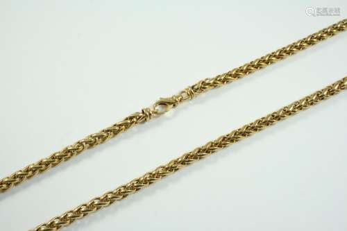 A 9CT GOLD FANCY LINK NECKLACE 60cm long, 33 grams
